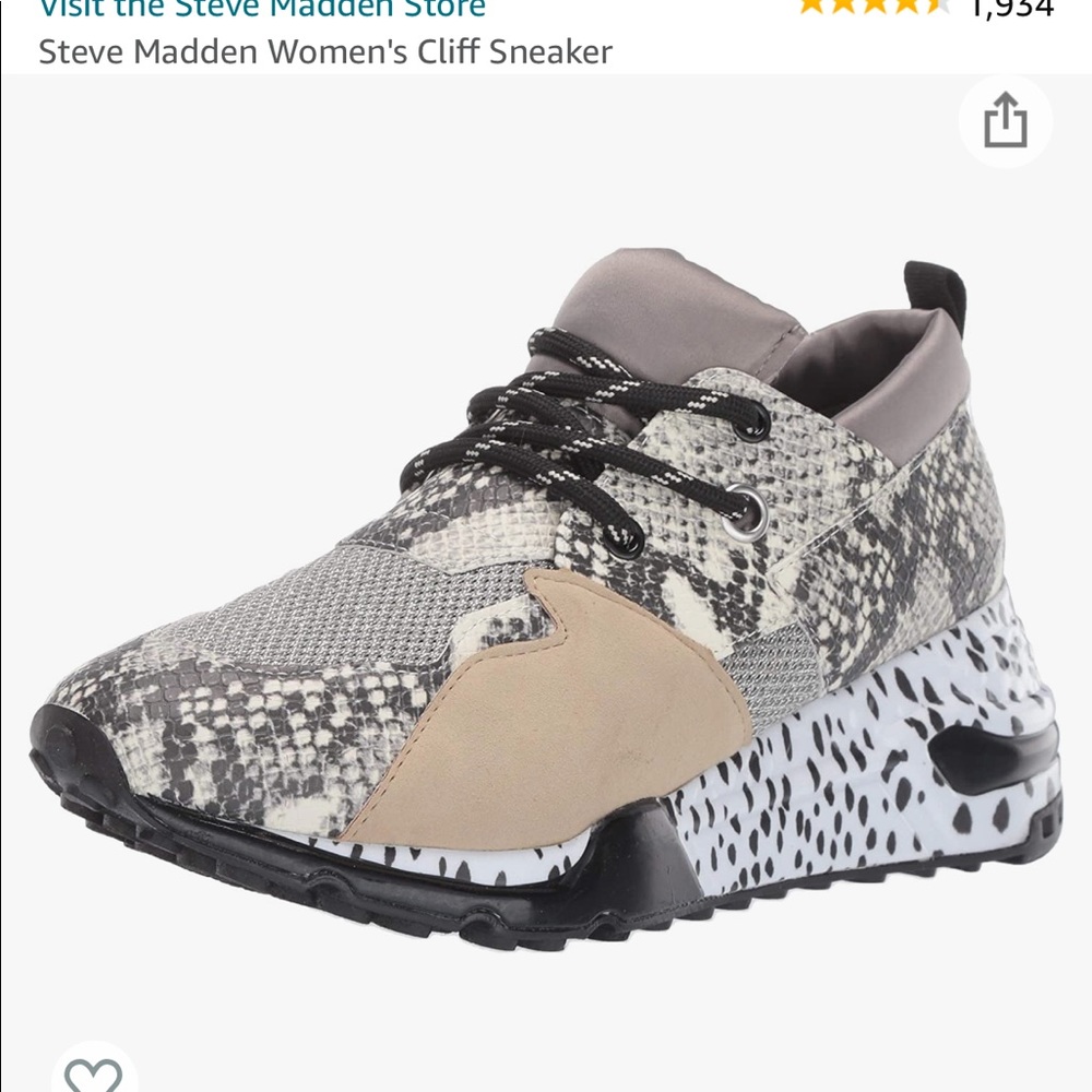 Steve Madden “Natural Smoke” Women’s Cliff Sneaker Size 7